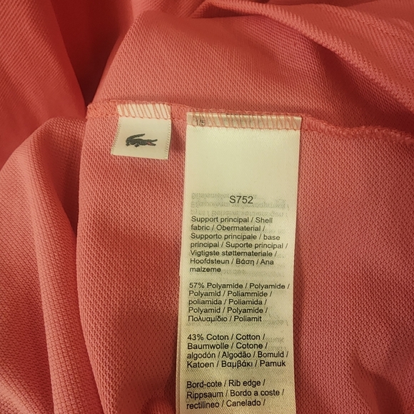 Lacoste Sport Pink Golf Polo Shirt Rubber Crocodile Mens Sz Medium - Picture 11 of 15